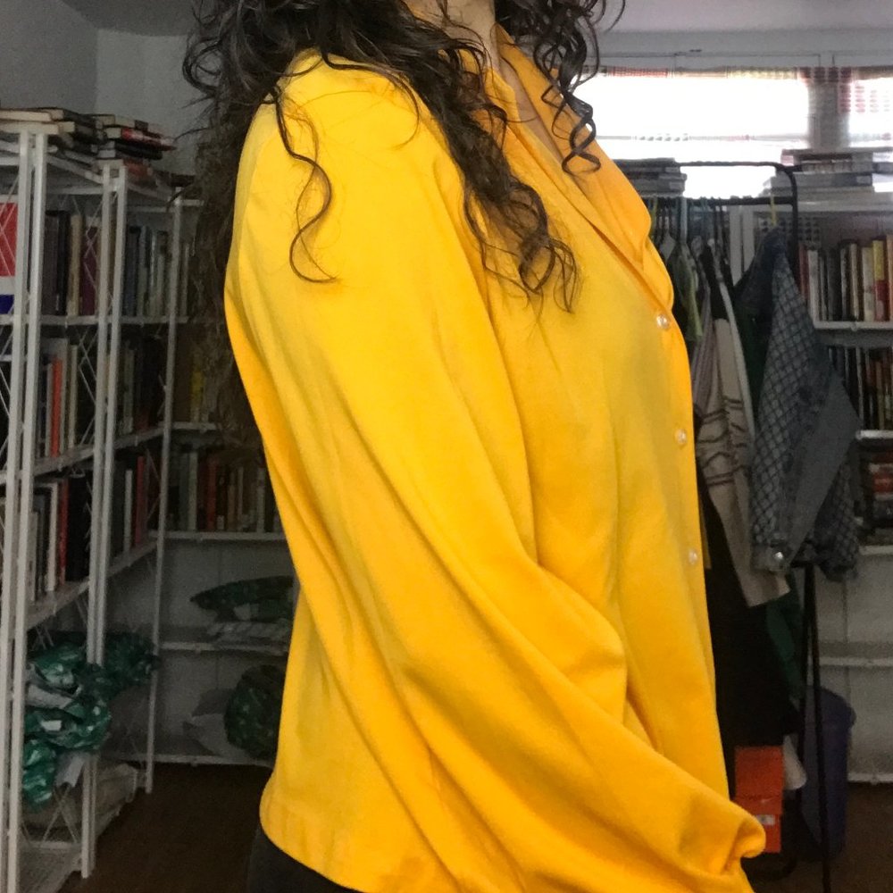 Orange Button Down Blouse - B60 - image 5